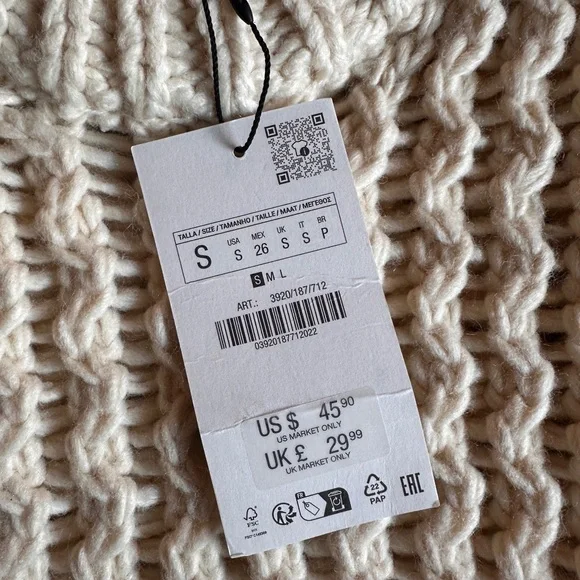 Zara Cream Knit Vest NWT - Picture 2 of 4